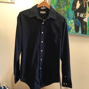 Mens Black Windridge Long Sleeve Button Down Shirt Sz 16-34/35